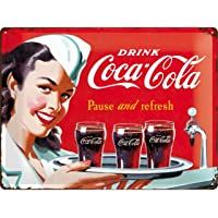 Nostalgic-Art Coca Cola Waitress Placa Decorativa- Metal- Rojo- 30 x 40 cm